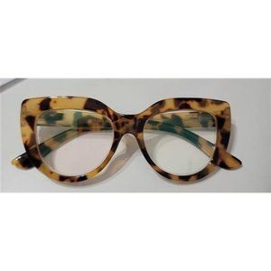Optique Sheer Tortoise Nerd 1.25 Cat Eye Thick Reading Nerd Glasses 106655